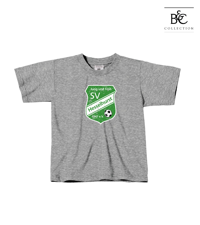 B&C Kinder T-Shirt Sports Grey "Uwe Frontprint"