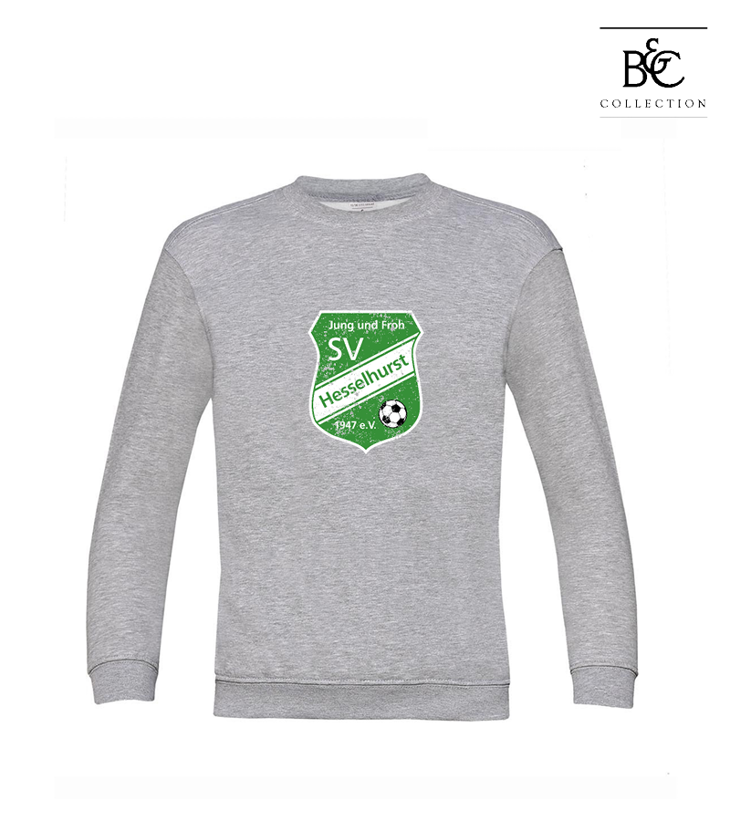 B&C Kinder Sweatshirt Heather Grey "Uwe Frontprint"