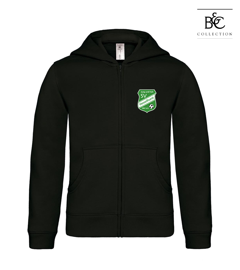 B&C Kinder Zipped Hoodie Black "Anton"