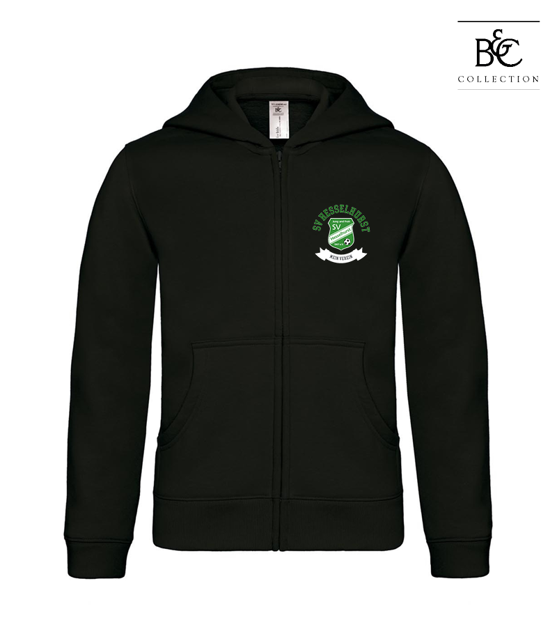 B&C Kinder Zipped Hoodie Black "Bono"