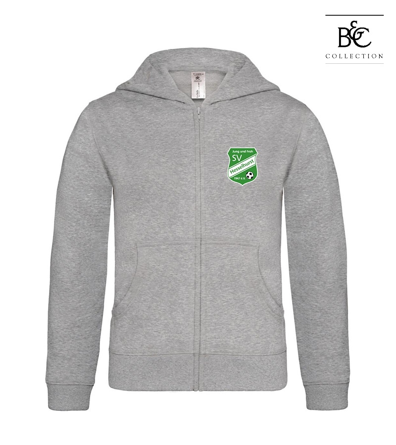 B&C Kinder Zipped Hoodie Heather Grey "Anton"