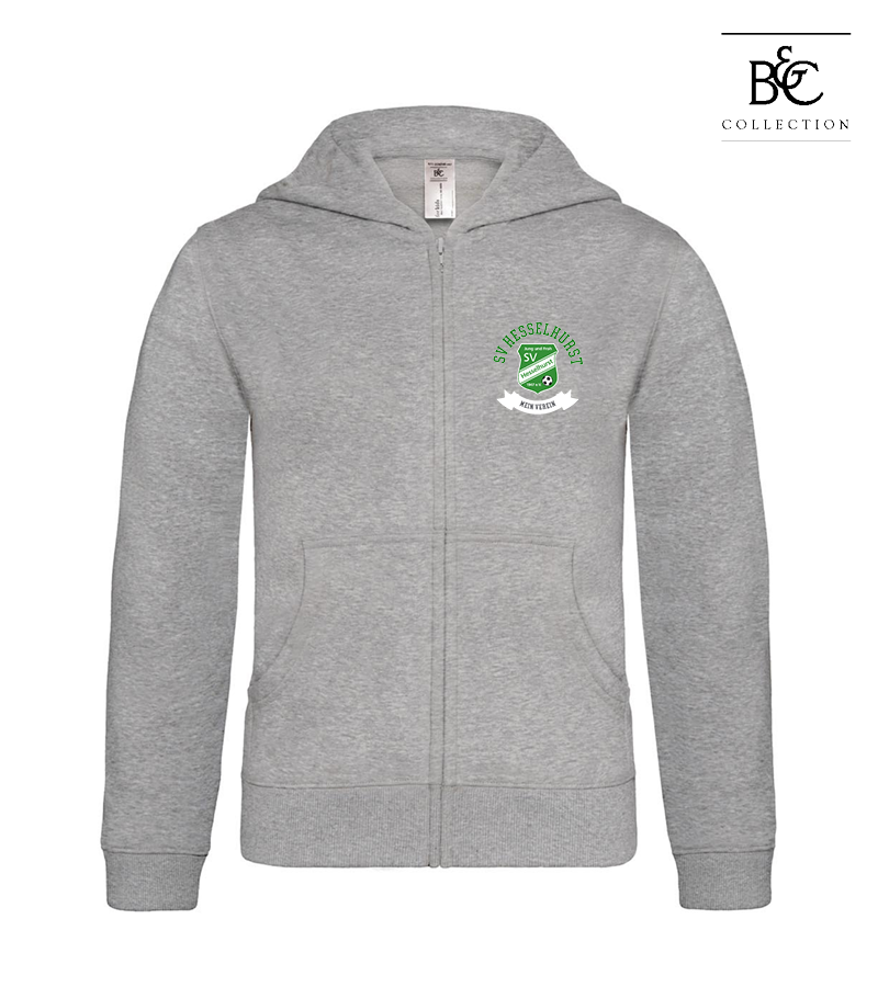 B&C Kinder Zipped Hoodie Heather Grey "Bono"