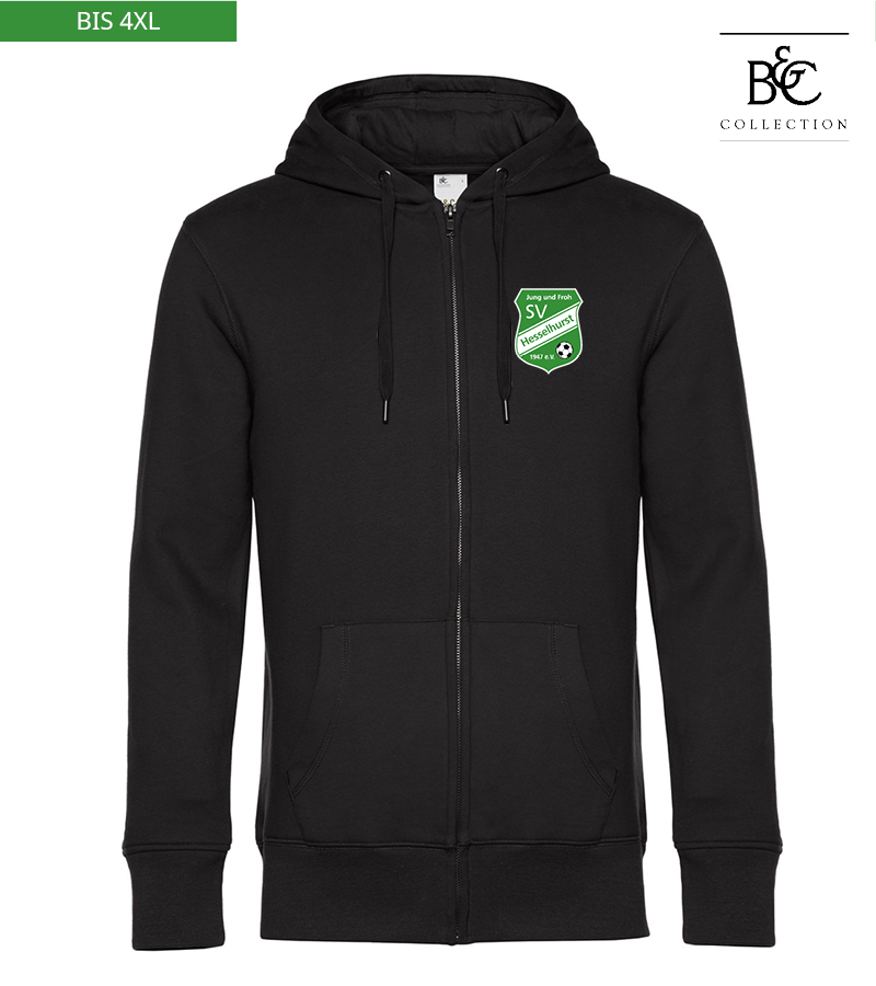 B&C Herren Zipped Hoodie Black Pure "Anton"