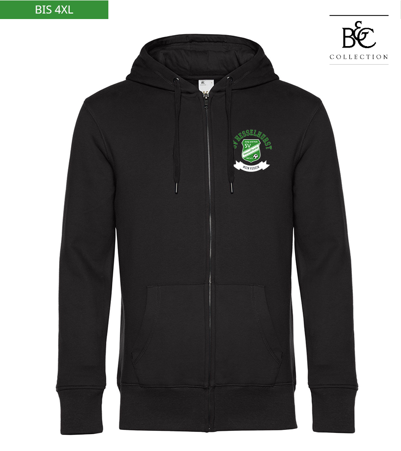 B&C Herren Zipped Hoodie Black Pure "Bono"