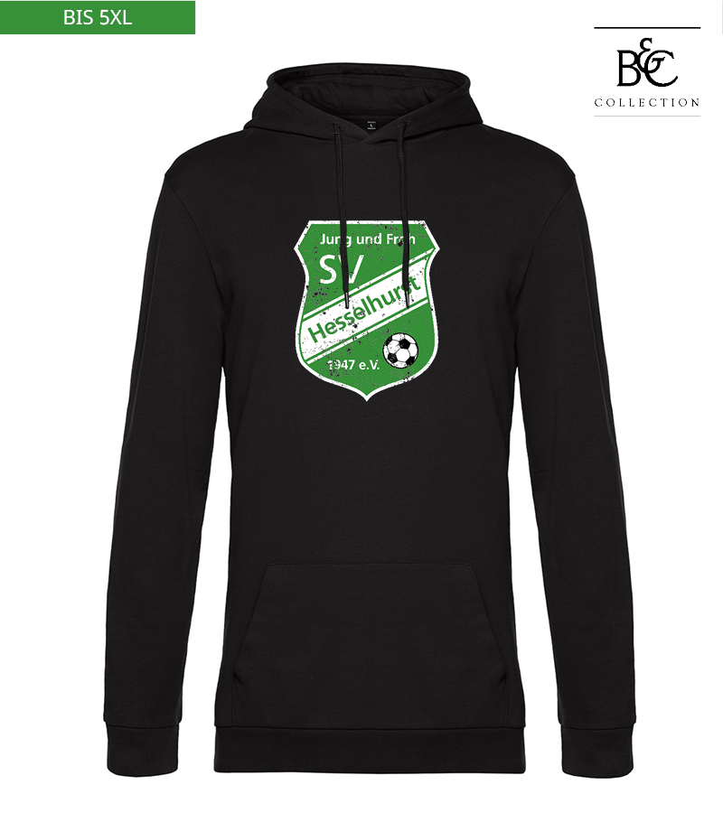 B&C Herren Hoodie Black Pure "Uwe Frontprint"