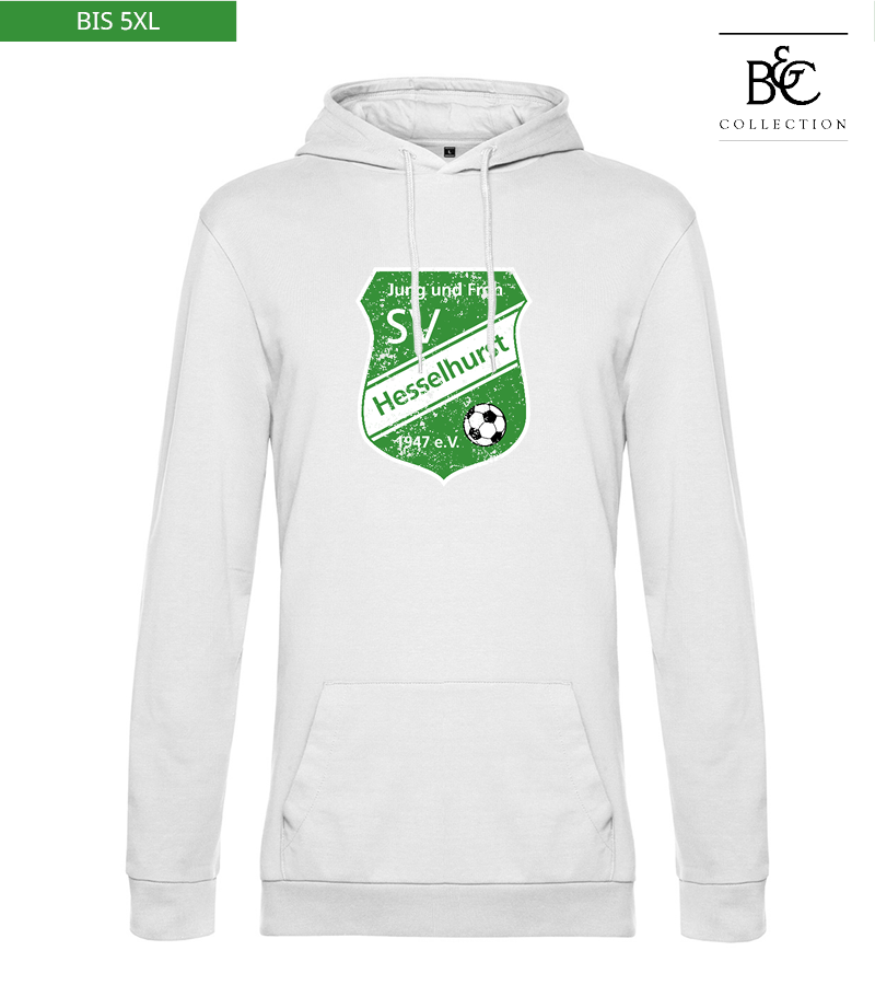 B&C Herren Hoodie White "Uwe Frontprint"
