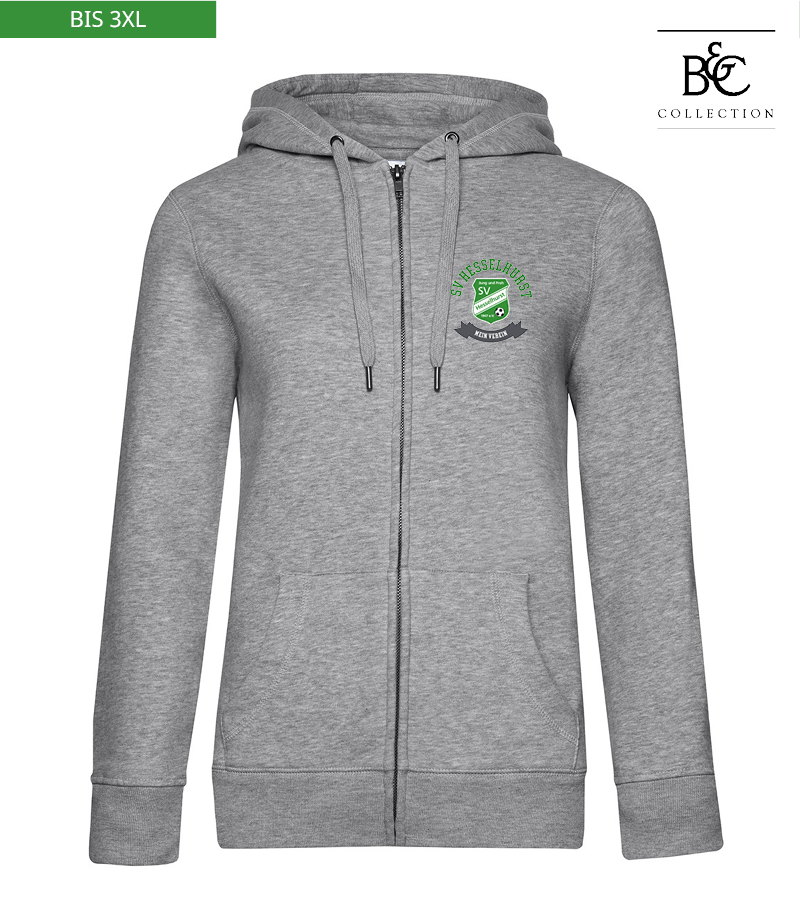 B&C Damen Zipped Hoodie Heather Grey "Bono"