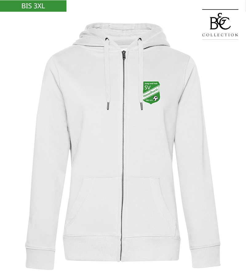 B&C Damen Zipped Hoodie White "Anton"