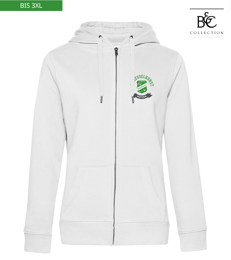 B&C Damen Zipped Hoodie White "Bono"