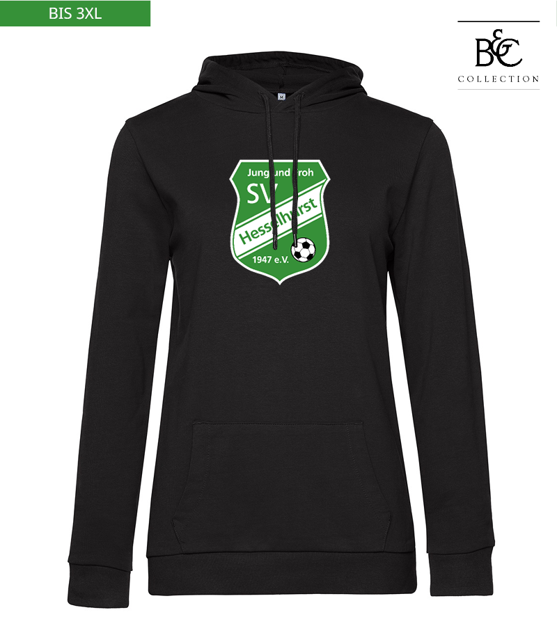 B&C Damen Hoodie Black Pure "Anton Frontprint"