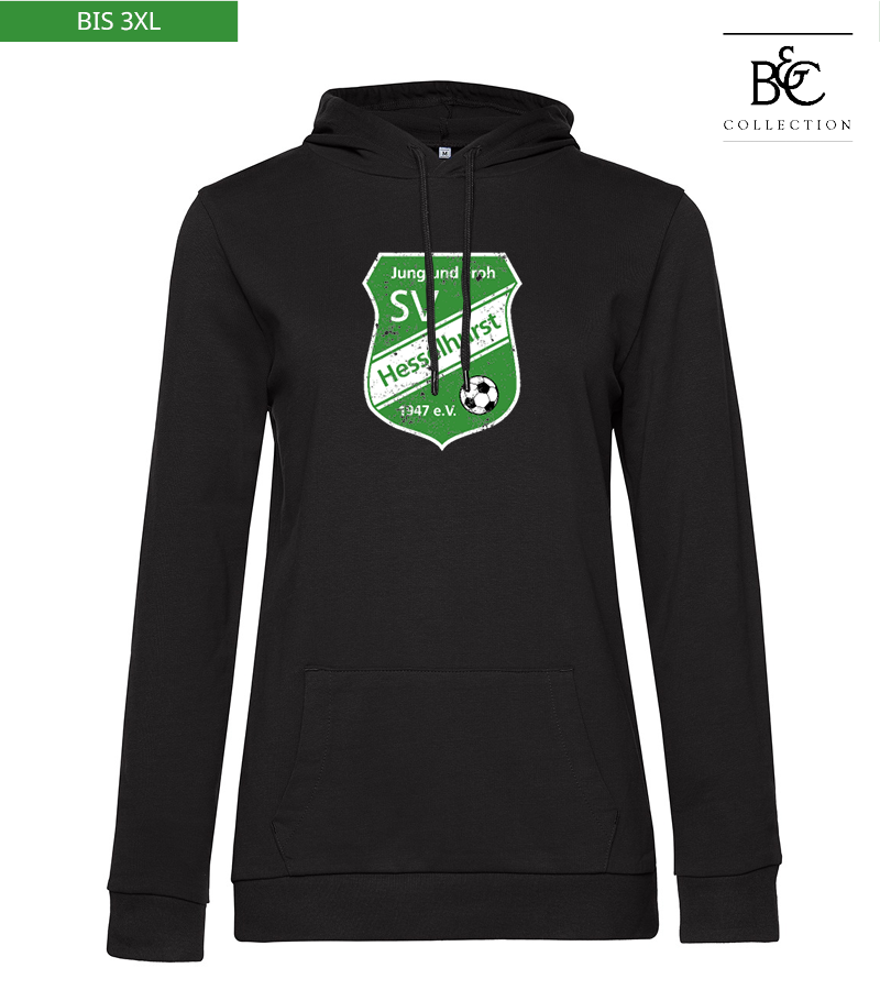 B&C Damen Hoodie Black Pure "Uwe Frontprint"