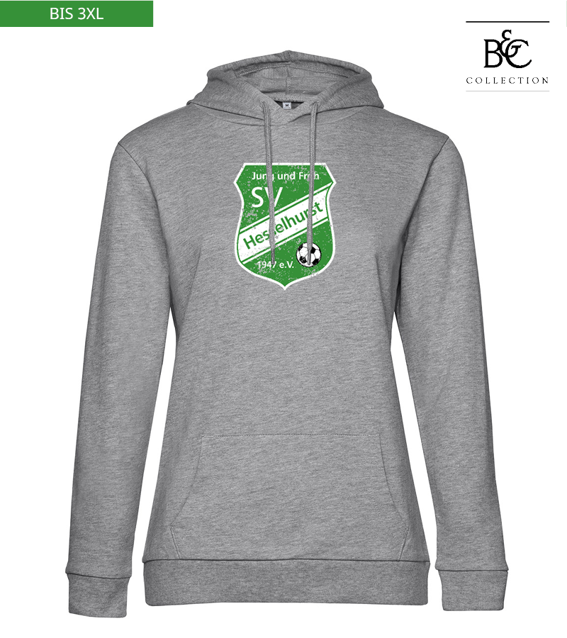 B&C Damen Hoodie Heather Grey "Uwe Frontprint"