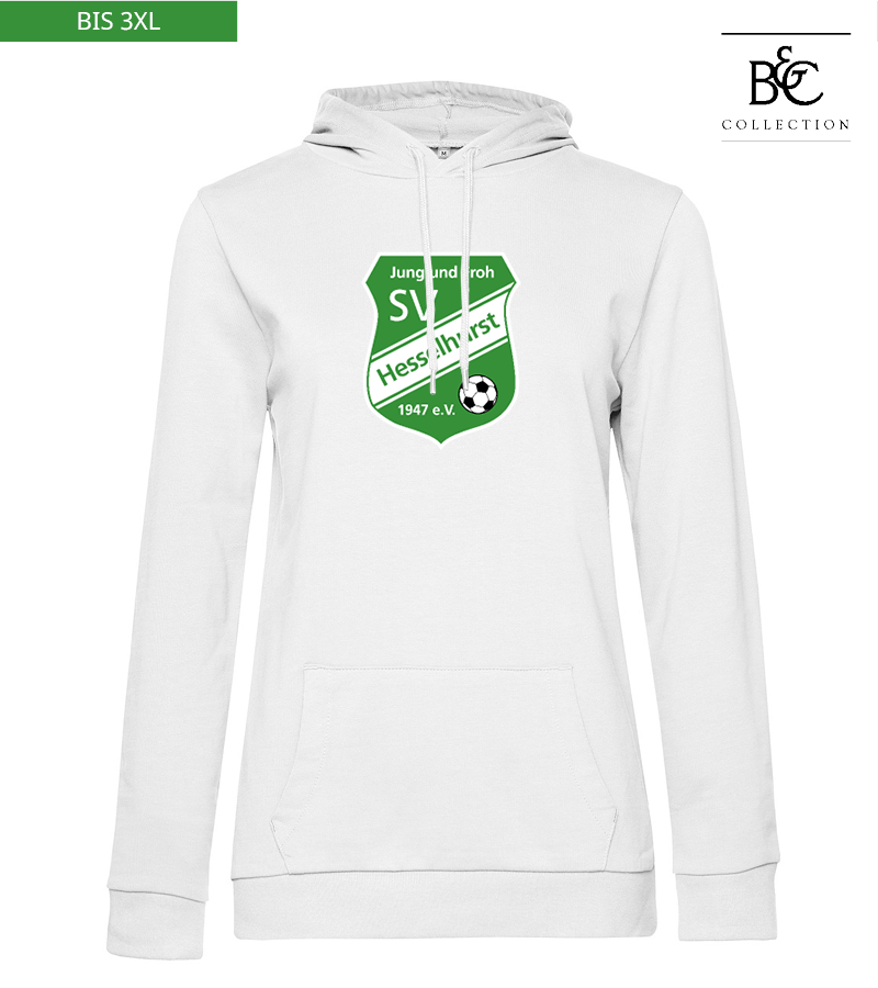 B&C Damen Hoodie White "Anton Frontprint"