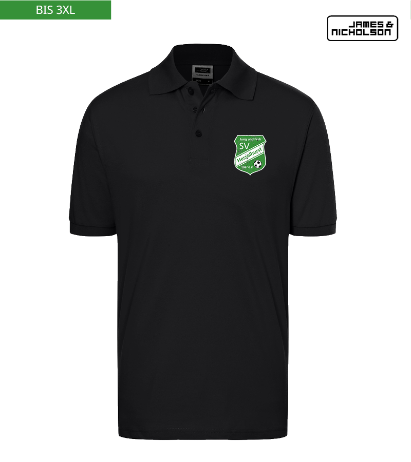 J+N Herren Polo-Shirt Black "Uwe"