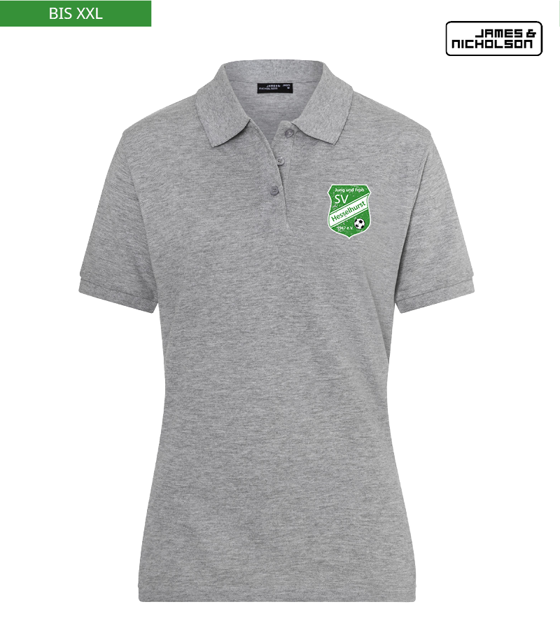 J+N Damen Polo-Shirt Heather Grey "Uwe"