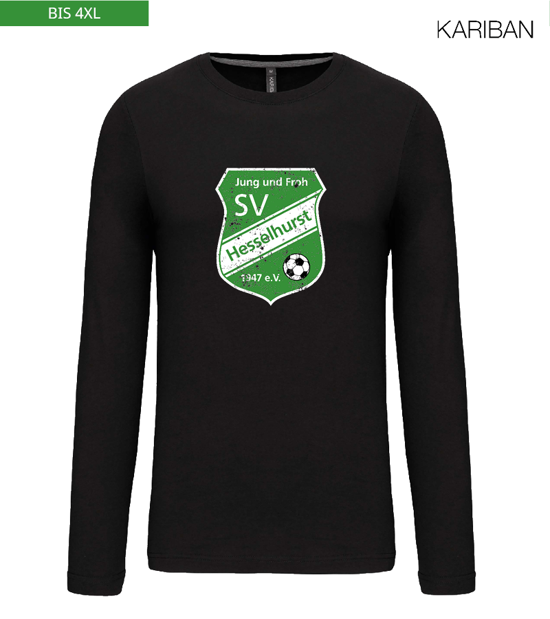Kariban Herren Langarmshirt Black "Uwe Frontprint"
