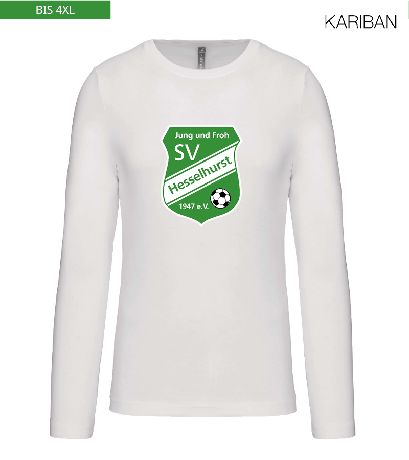 Kariban Herren Langarmshirt White "Anton Frontprint"