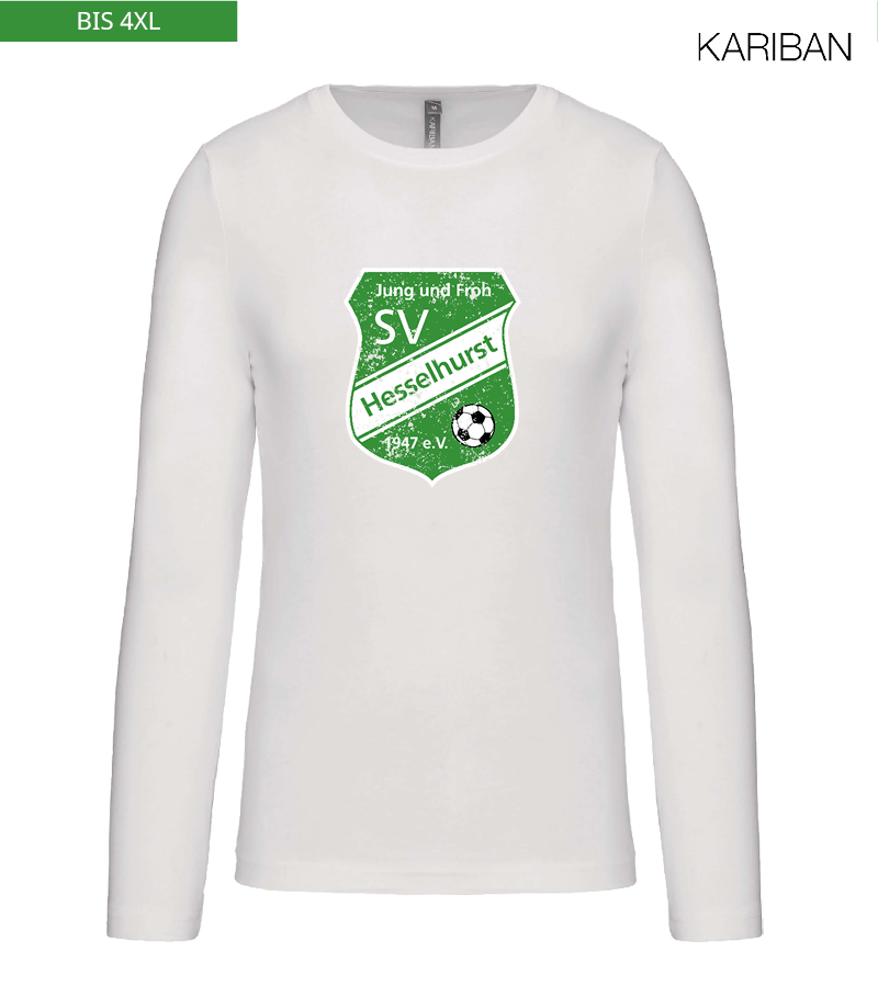 Kariban Herren Langarmshirt White "Uwe Frontprint"