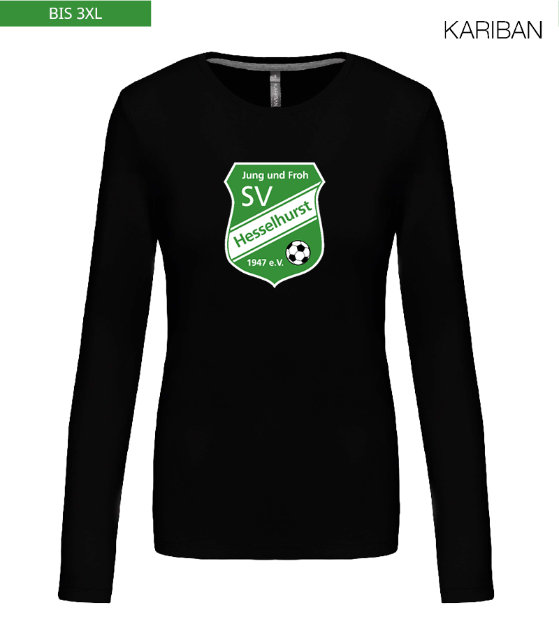 Kariban Damen Langarmshirt Black "Anton Frontprint"