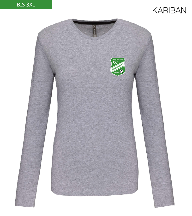 Kariban Damen Langarmshirt Oxford Grey "Anton"