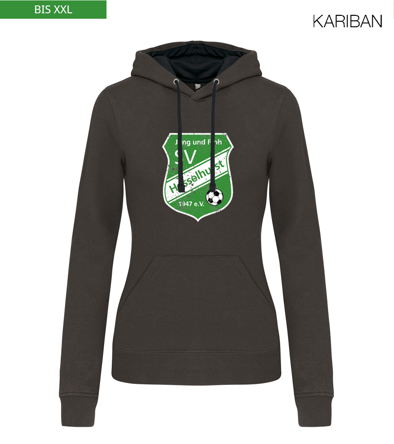 Kariban Damen Hoodie Dark Grey Black "Uwe Frontprint"