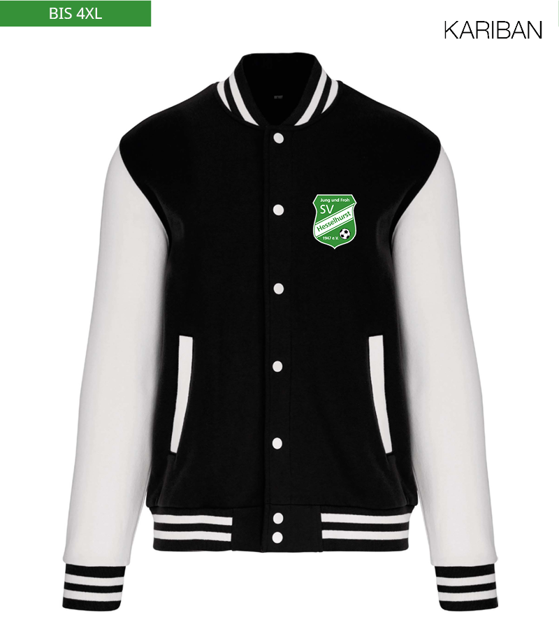 Kariban Unisex Collegejacke Black White "Anton"