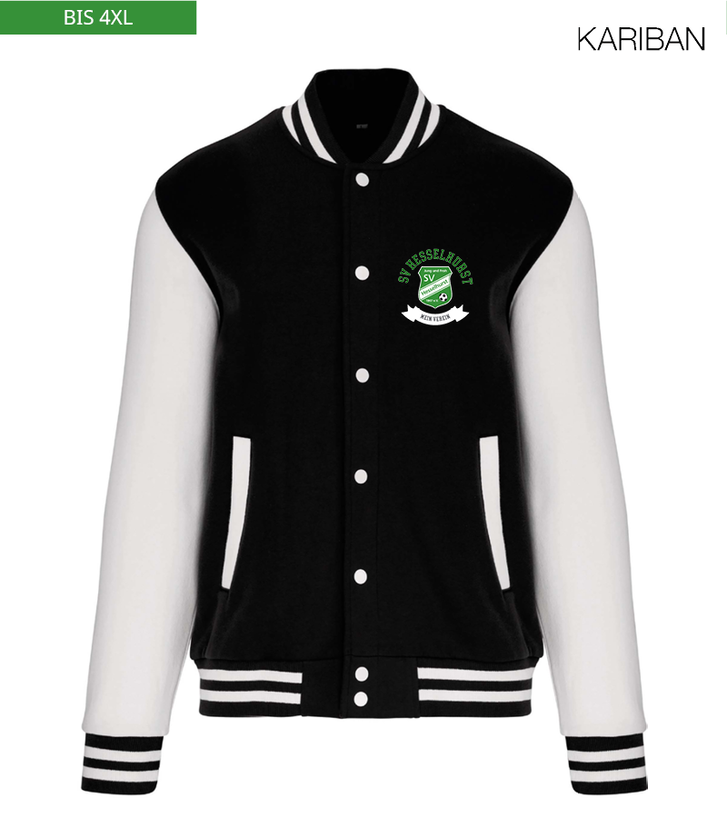Kariban Unisex Collegejacke Black White "Bono"