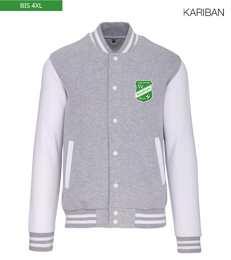 Kariban Unisex Collegejacke Oxford-Grey White "Anton"