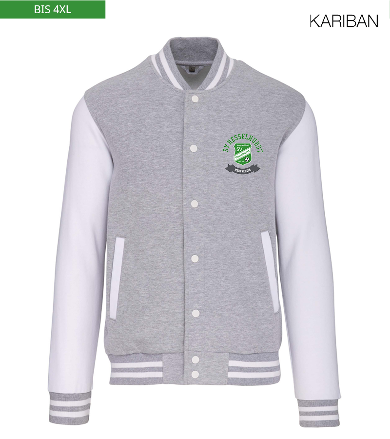 Kariban Unisex Collegejacke Oxford-Grey White "Bono"