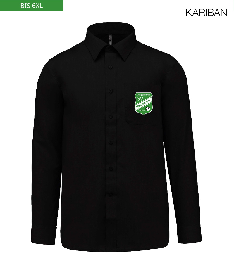 Kariban Herren Langarmhemd Black "Anton"