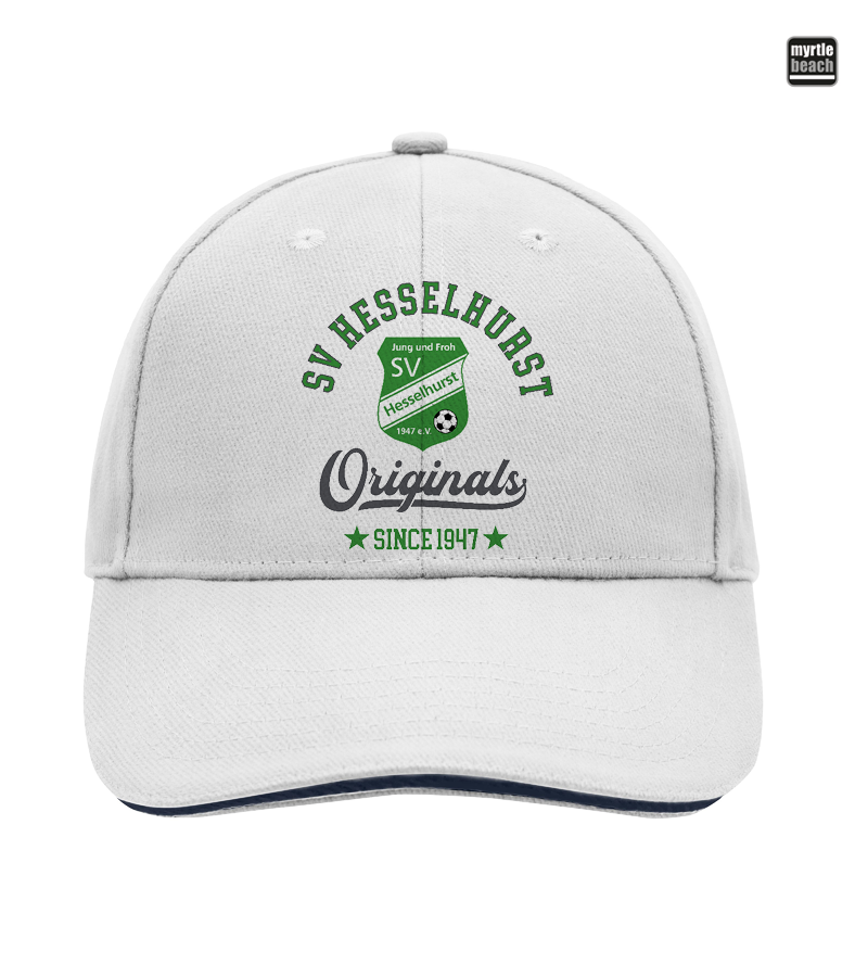 Myrtle Beach Unisex 6 Panel Sandwich Cap White "Jacob"