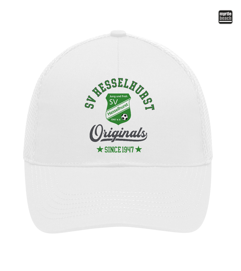 Myrtle Beach Unisex 6 Panel Air Mesh Cap White "Jacob"
