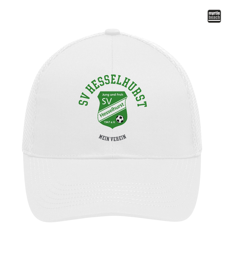 Myrtle Beach Unisex 6 Panel Air Mesh Cap White "Bono"