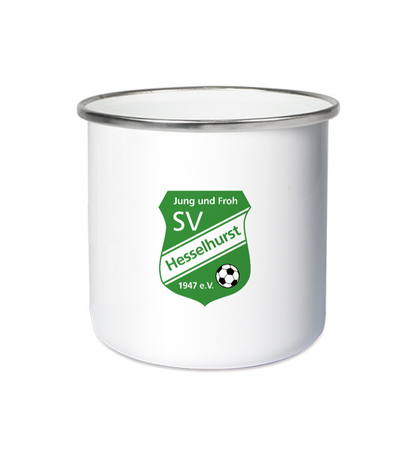 Emailletasse White Silver "Anton" A