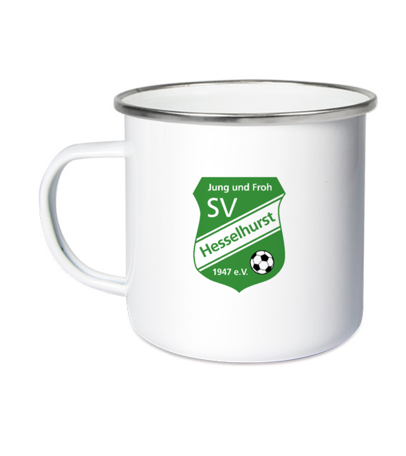 Emailletasse White Silver "Anton" B