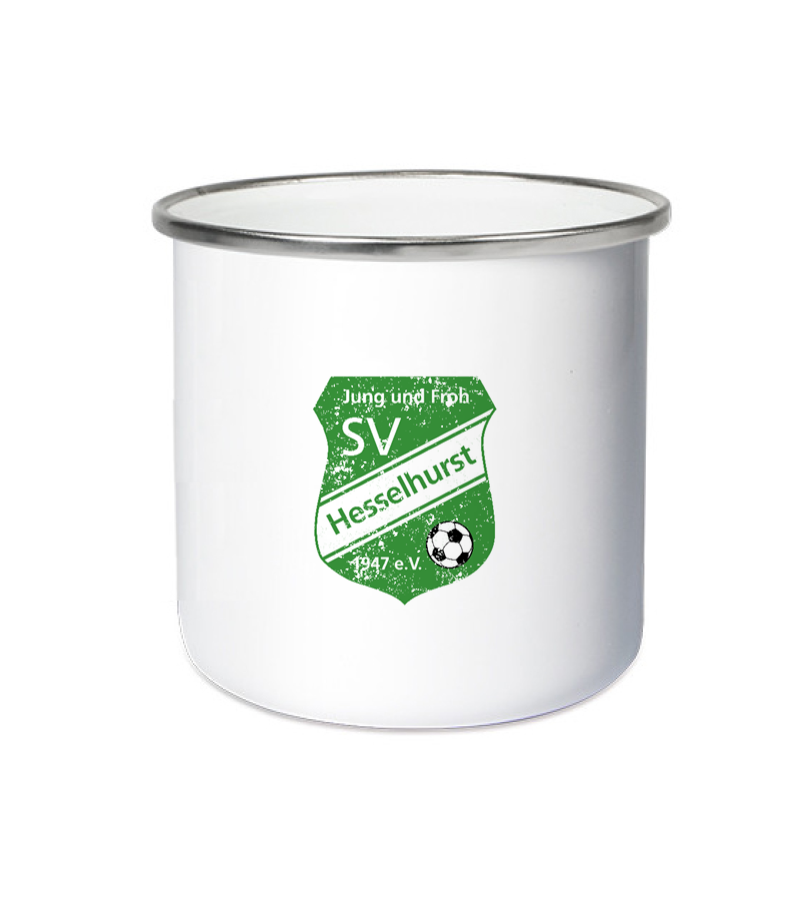 Emailletasse White Silver "Uwe" A