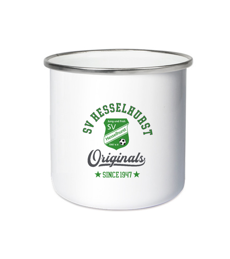 Emailletasse White Silver "Jacob" A