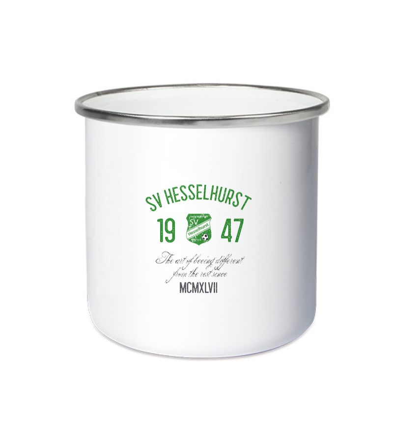 Emailletasse White Silver "Isack" A