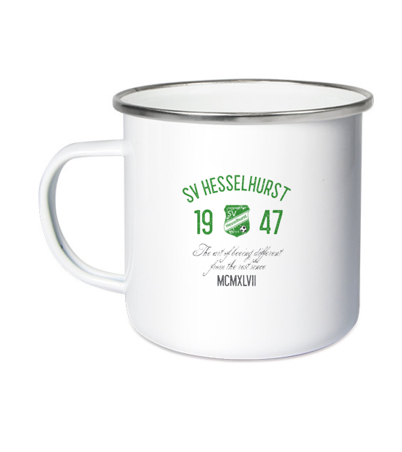 Emailletasse White Silver "Isack" B