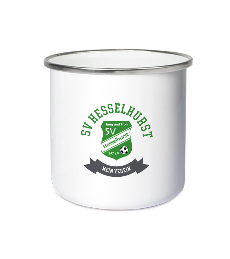 Emailletasse White Silver "Bono" A